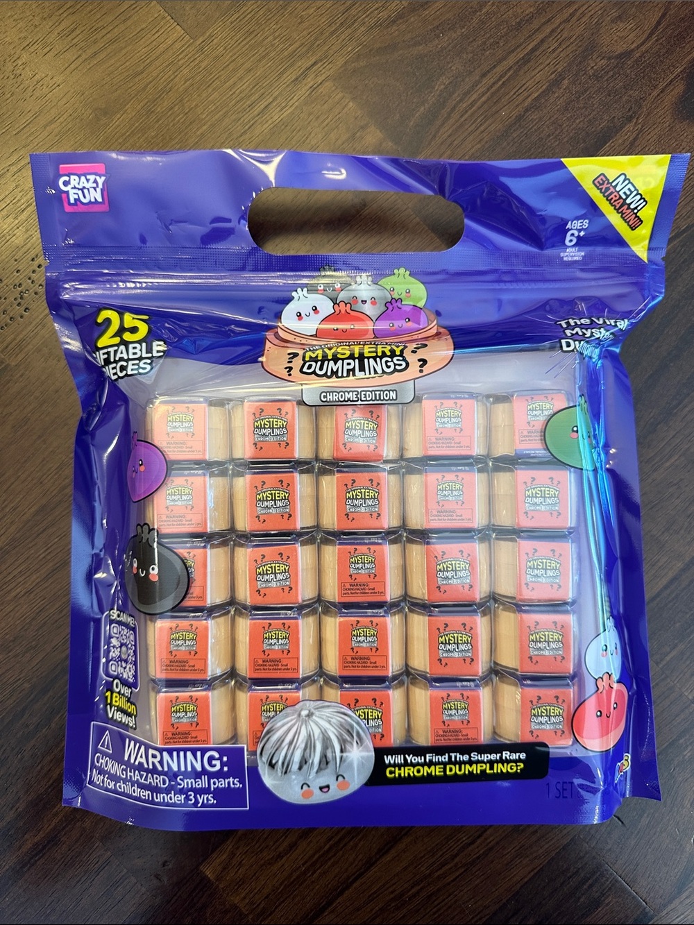 Mystery Dumplings Chrome Edition - Orange Set of 25. Extra mini size.